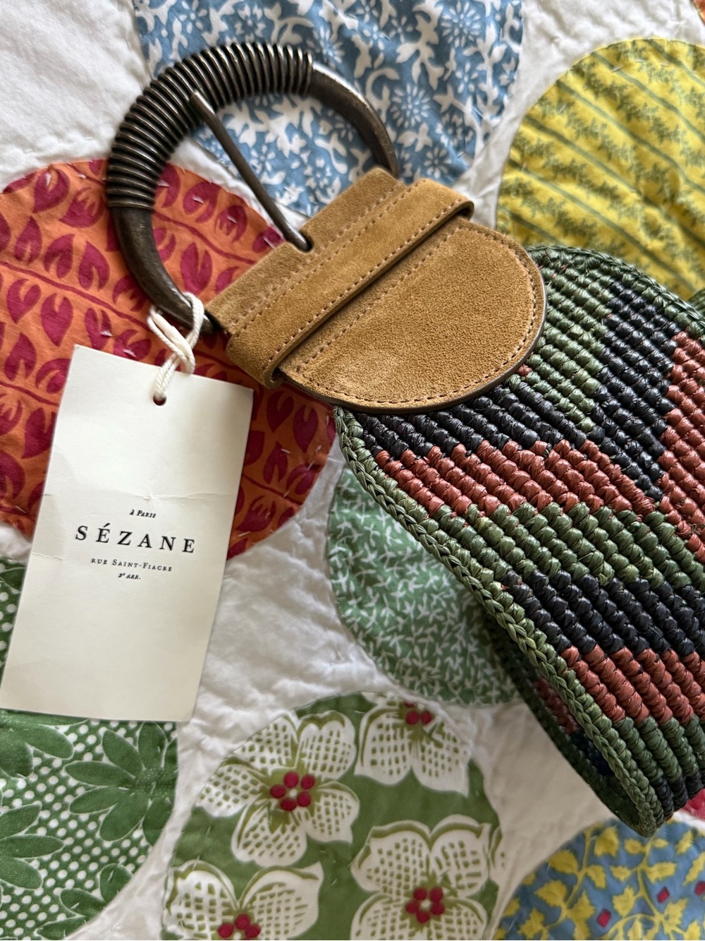 NWT Sezane Carlie Belt Multicoloured / Khaki - Size 80 - Picture 6 of 16